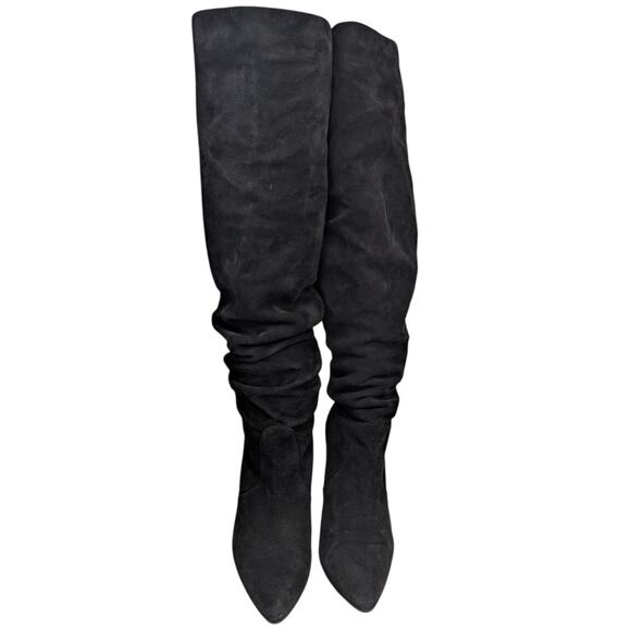 Stuart Weitzman Lafayette Black Suede Slouchy Over the Knee Boots Women’s Size 7 - Picture 4 of 9